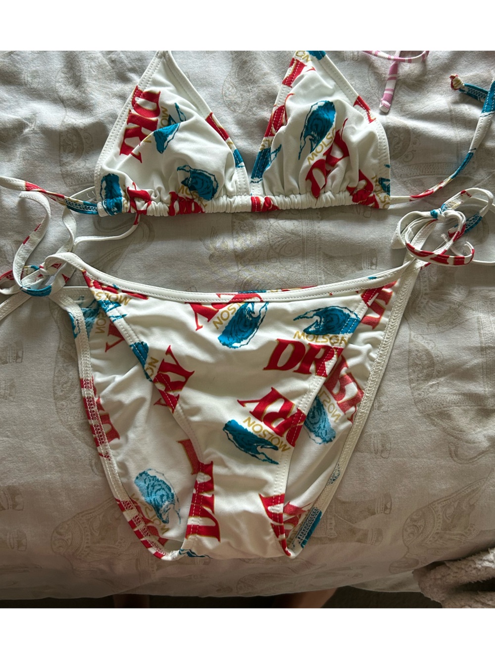 Vintage 90s Cozumel Molson Dry Beer Bikini